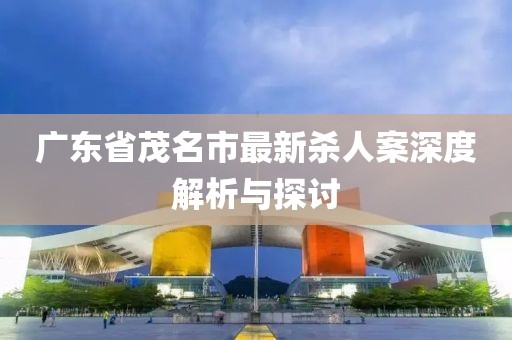 廣東省茂名市最新殺人案深度解析與探討