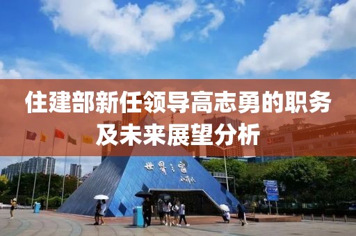 住建部新任領導高志勇的職務及未來展望分析