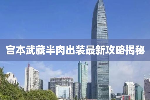 宮本武藏半肉出裝最新攻略揭秘