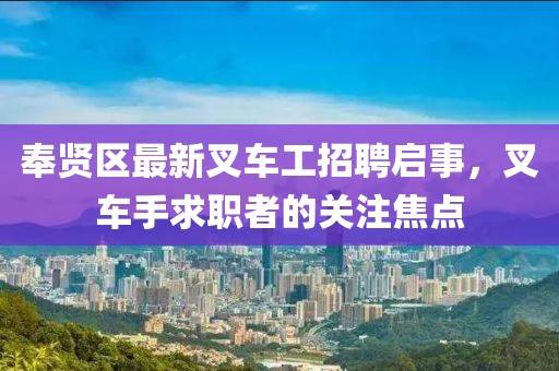 奉賢區(qū)最新叉車工招聘啟事，叉車手求職者的關(guān)注焦點(diǎn)