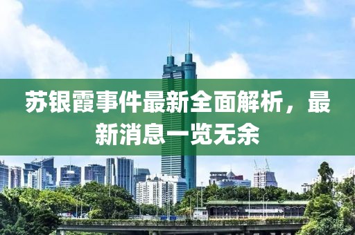 蘇銀霞事件最新全面解析，最新消息一覽無余
