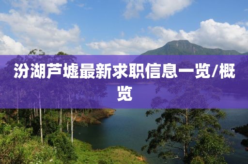 汾湖蘆墟最新求職信息一覽/概覽