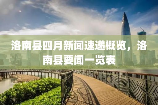洛南縣四月新聞速遞概覽，洛南縣要聞一覽表