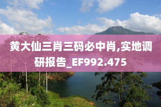 黃大仙三肖三碼必中肖,實(shí)地調(diào)研報(bào)告_EF992.475