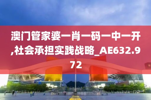 澳門管家婆一肖一碼一中一開,社會承擔實踐戰(zhàn)略_AE632.972